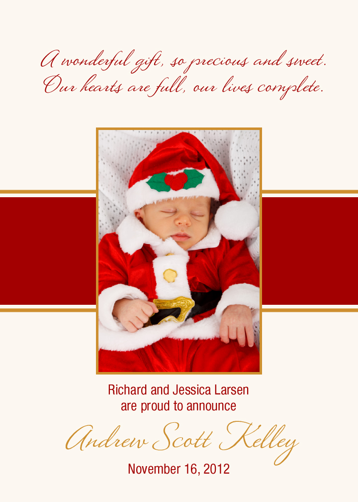 Custom Photo Birth Announcements for Boys and Girls, Contemporary and